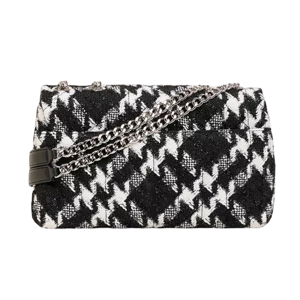 Karl Lagerfeld Paris Lafayette Black and White Tweed Crossbody Bag NWT - Picture 2 of 10